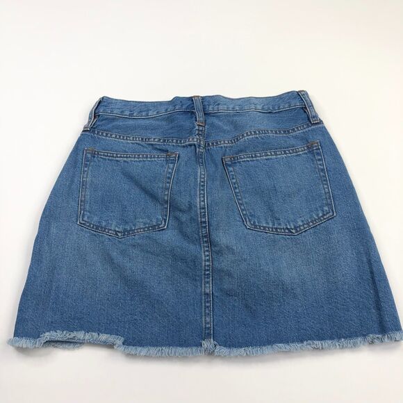 J.Crew 27 (Fits 28W) Flat Mini Denim Jean Frayed Raw Hem Distressed Skirt - Picture 1 of 5